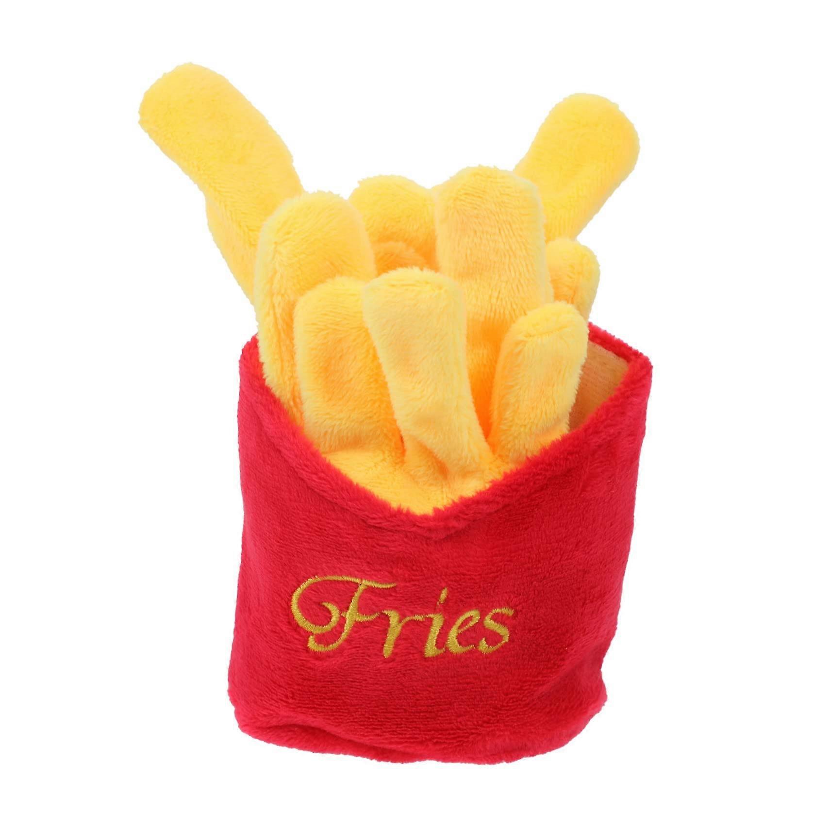 Simulated Food Plush Dog Chew Toy for Small Dogs, Interactive Structured Kauspielzeug, Red, Pet Feeding Simulation