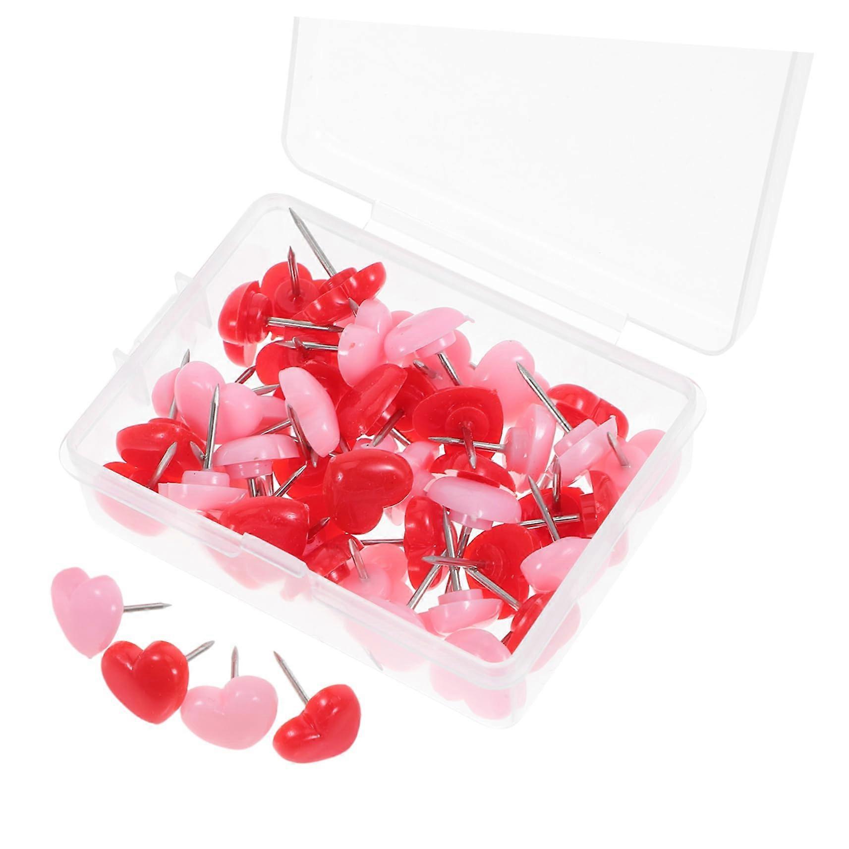 Herz Push Decorative Thumbtacks for Corkboards, Pinboards, and Photo Walls, Flat Push Pins for Office and Home Use