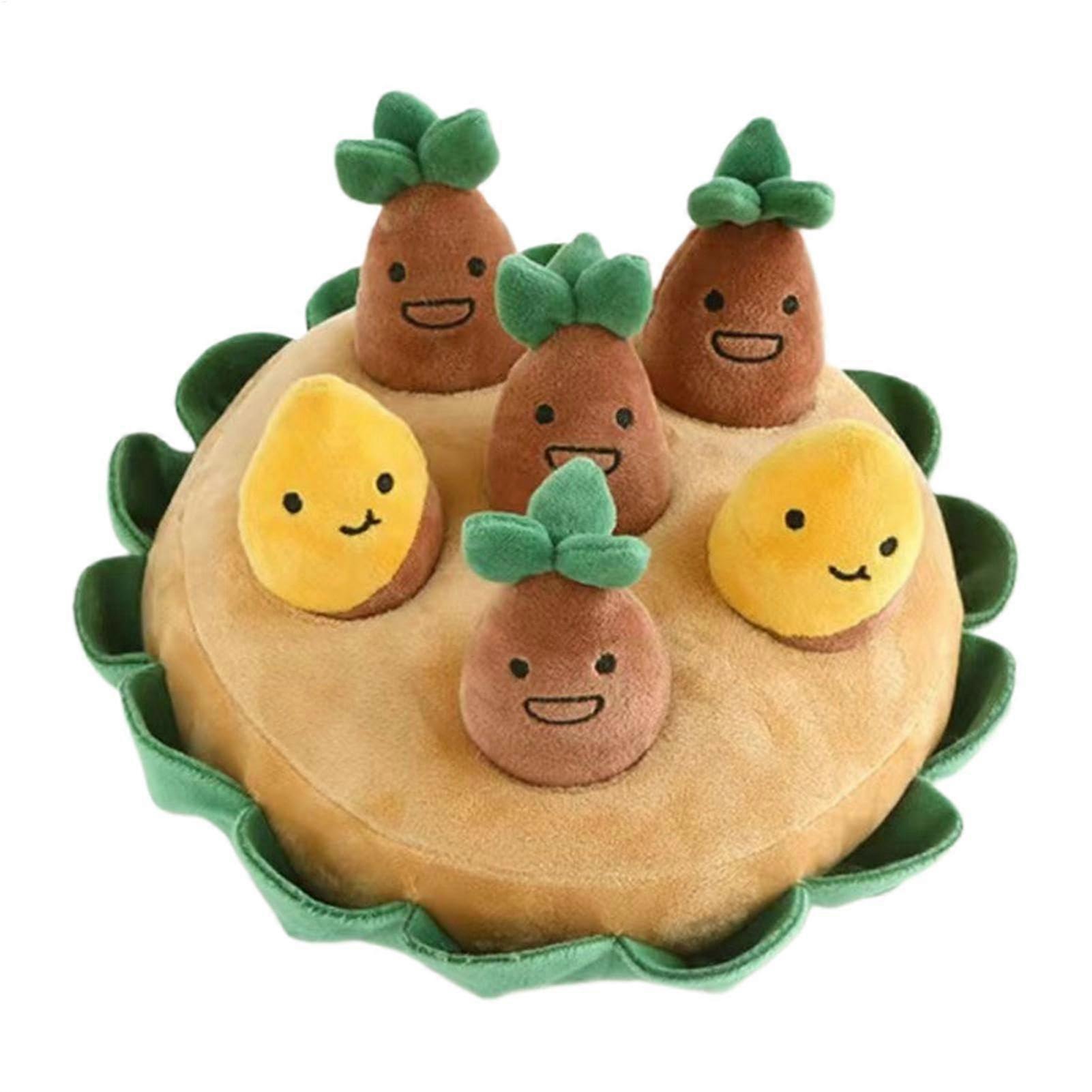 Squeaky Dog Toy, Interactive Puzzle Mat with Squeaky Potato Dog Toy