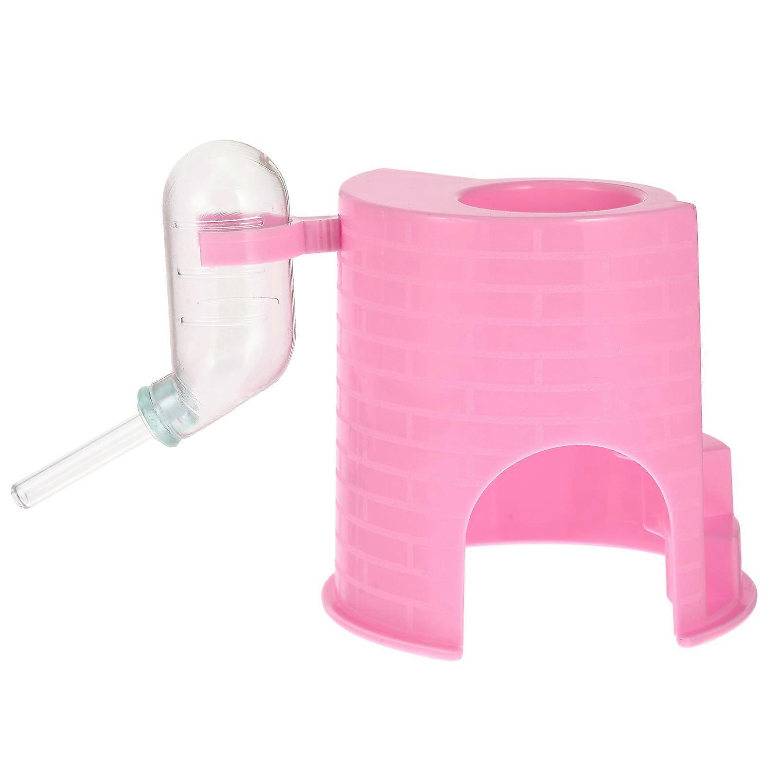 Pink Pet House for Hamster Use ABS Material Decorative Ladder Shaped Easy to Clean