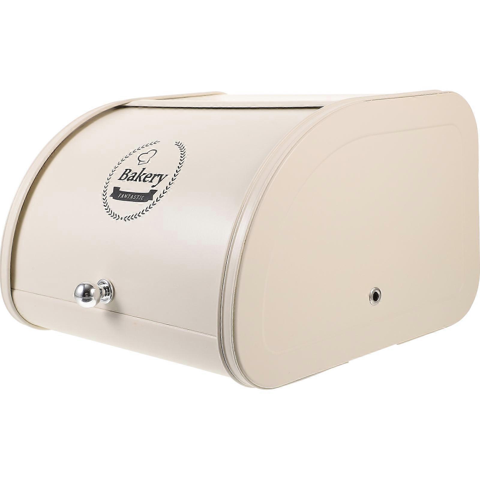 Bread Storage Box Carbon Steel Bread Container Minimalist Design Dust Protection 9.8×9.8×6.7in 1Set