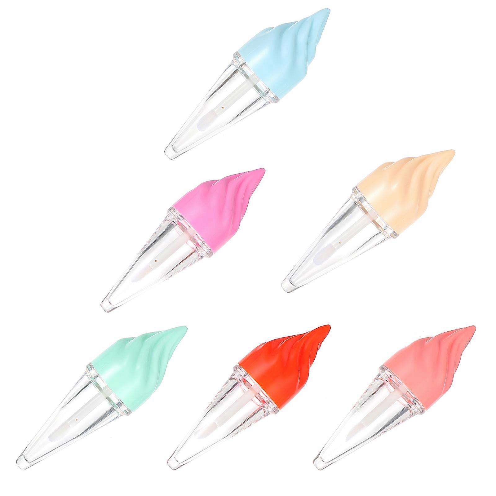 6Pcs Adorable Ice Cream Shape Lip Tube Craft For DIY Projects Travel Friendly And Lightweight