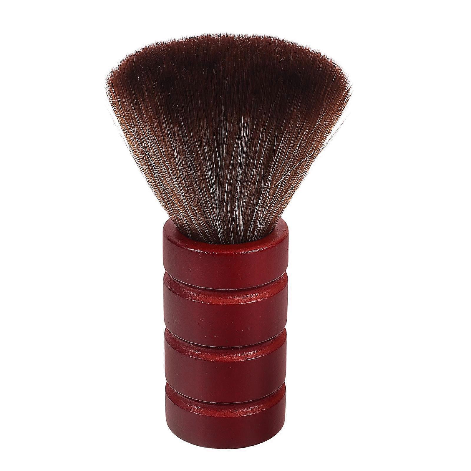 The **Soft Bristle Cleaning Tool with Wooden Handle** in **Dark Red** is a professional grade accessory designed for use in salons and barbershops.