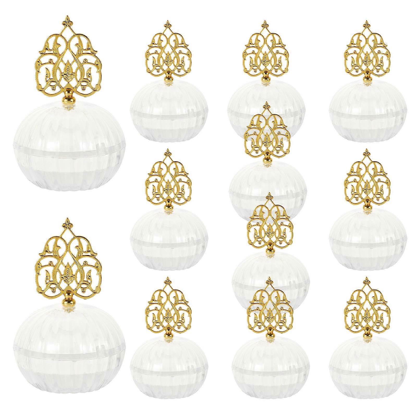 Golden Plastic Candy Box for Storage Use with Unique Design and Joyful Party Atmosphere 12pcs