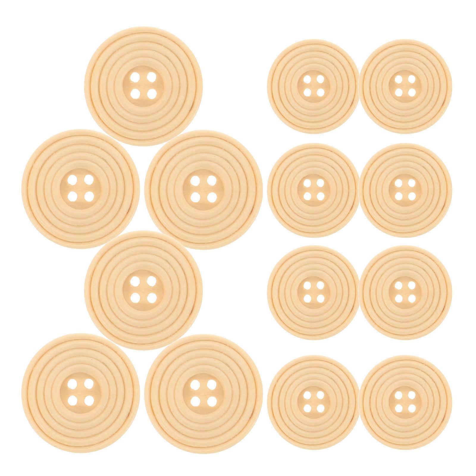 WORGEOUS 100Pcs Vintage Wooden Buttons for Sewing and DIY Crafting Projects