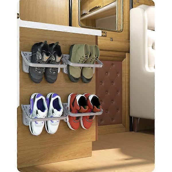 4 grey foldable wall mounted shoe racks, foldable shoe shelf - Perfect