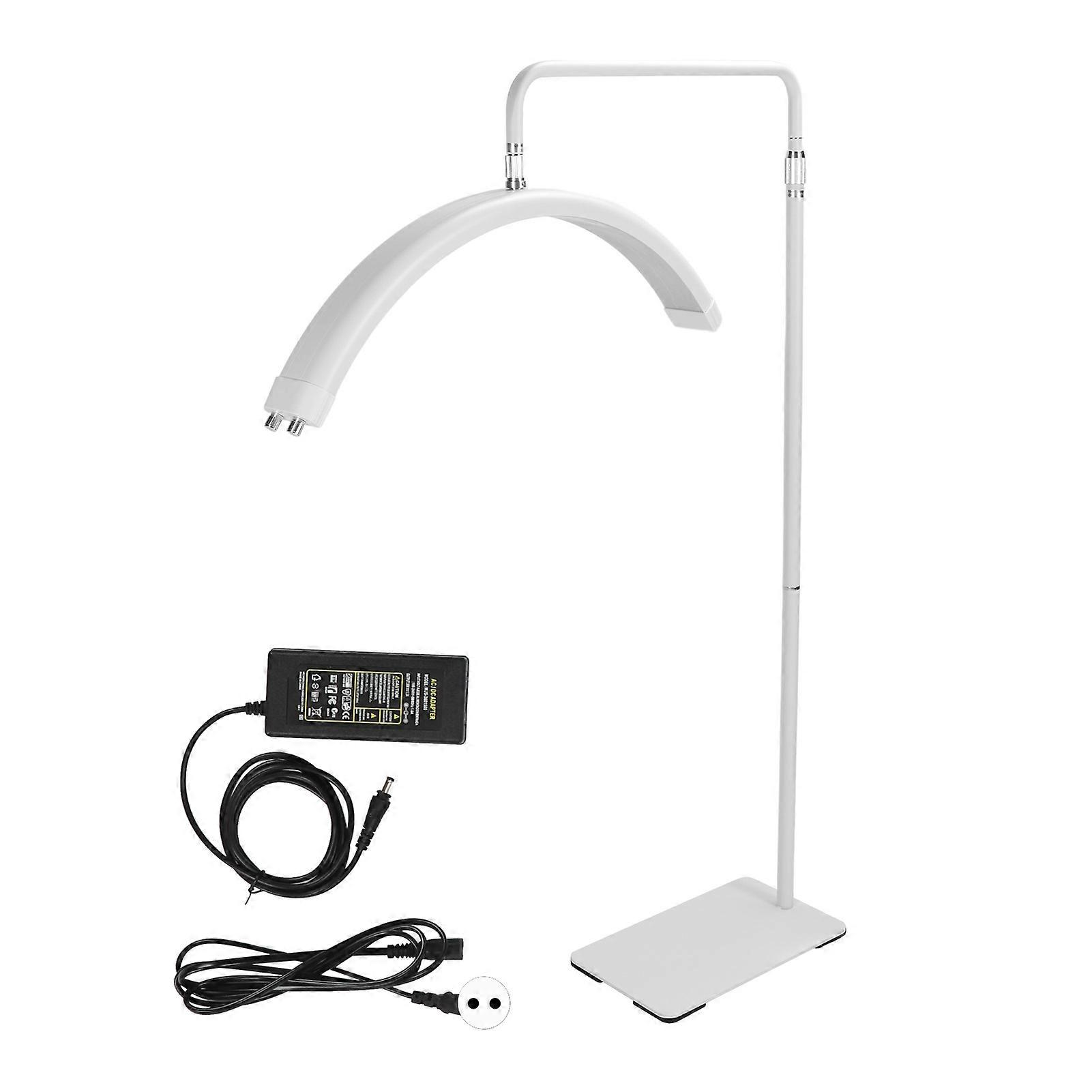 Beauty Salon LED Light 28 Inch Half Moon Shaped Fill Light Adjustable Color Temperature Brightness Half Ring Lamp with Bracket 110‑240V White EU Plug