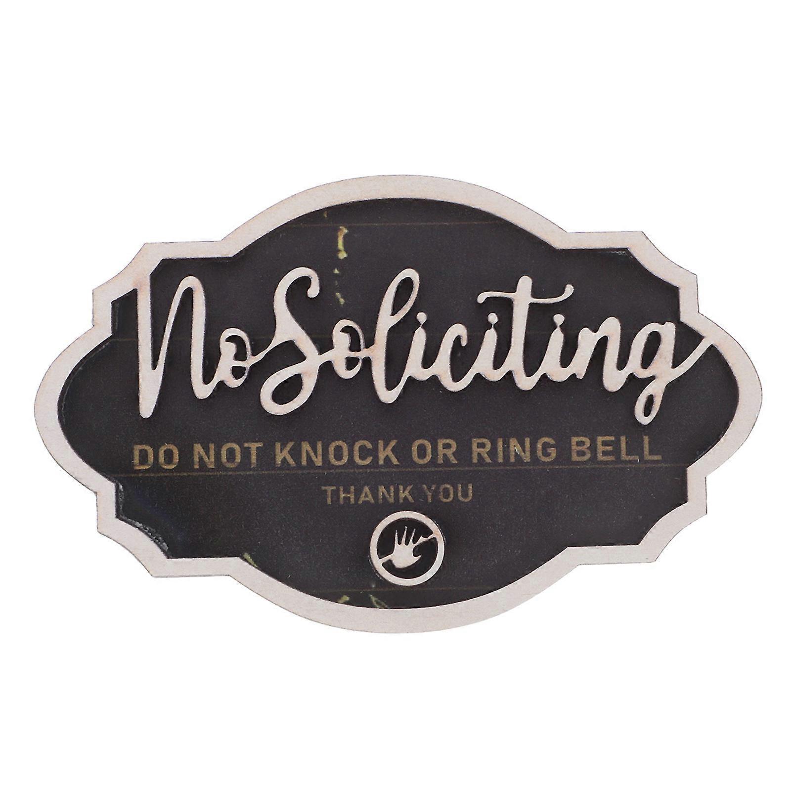 No Soliciting Plaque Wooden Door Sign For Home Use Privacy Protection Rectangle Shape Multi Color 1Set
