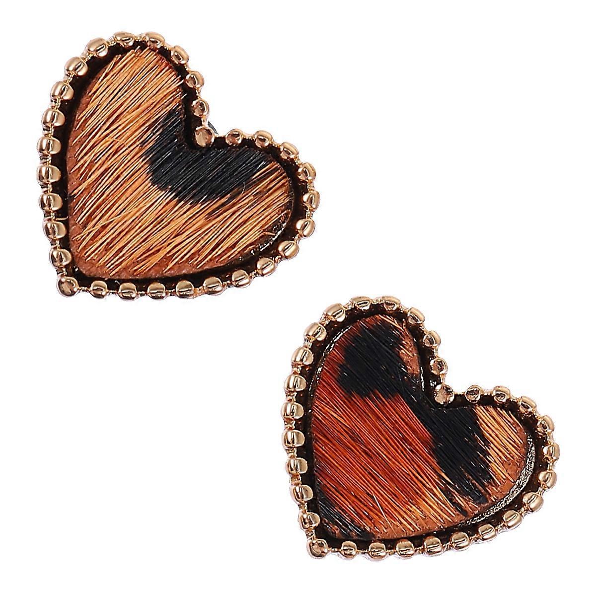 Heart Watchband Nails Watch Band Charms Stylish Watchband Enhancement Leopard Pattern Daily Use 2Pack