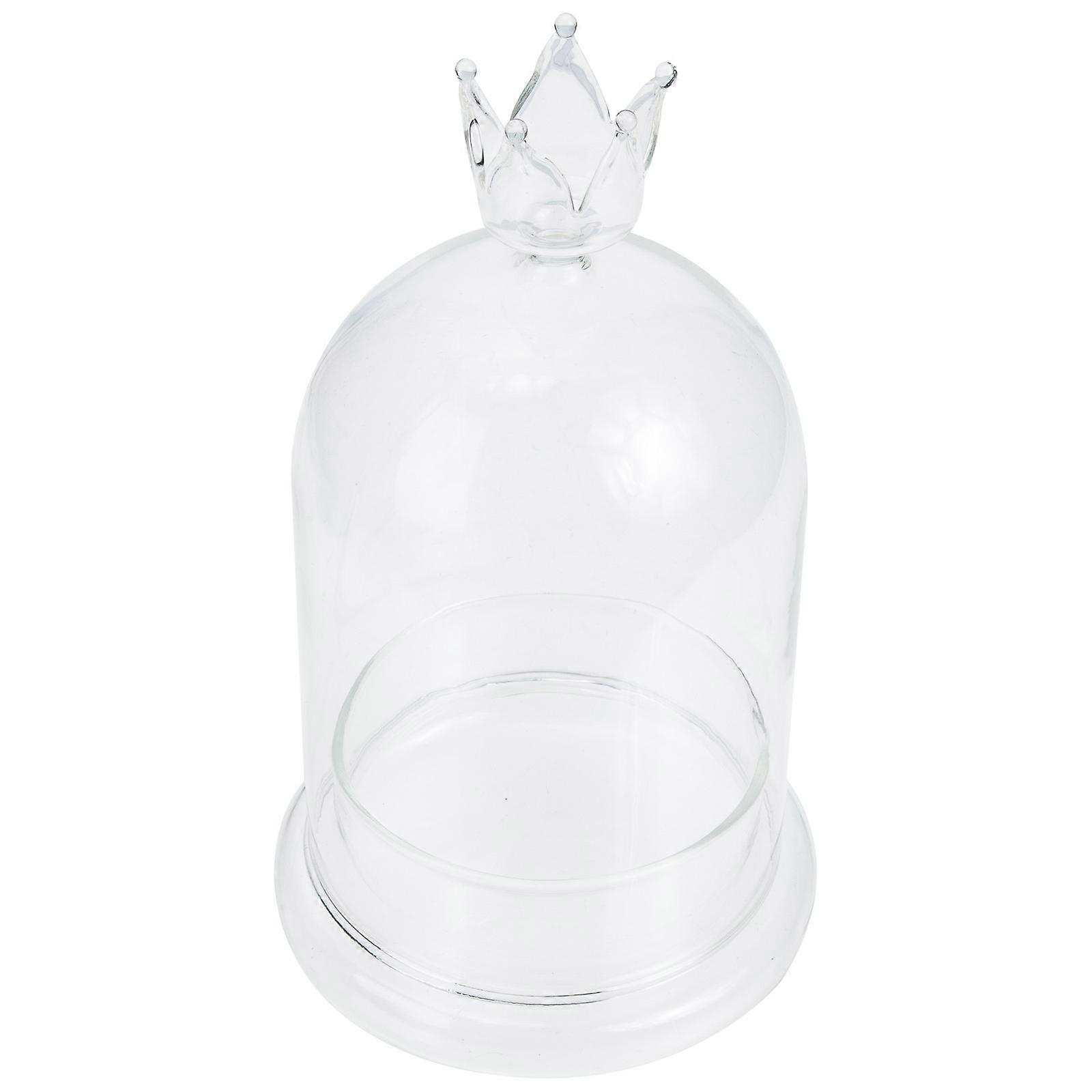 Preserved Flower Glass Dome with Base – Creative Decorative Cloche for Indoor Home Decor and Crafting – Aesthetic Clear Glass Display Cover