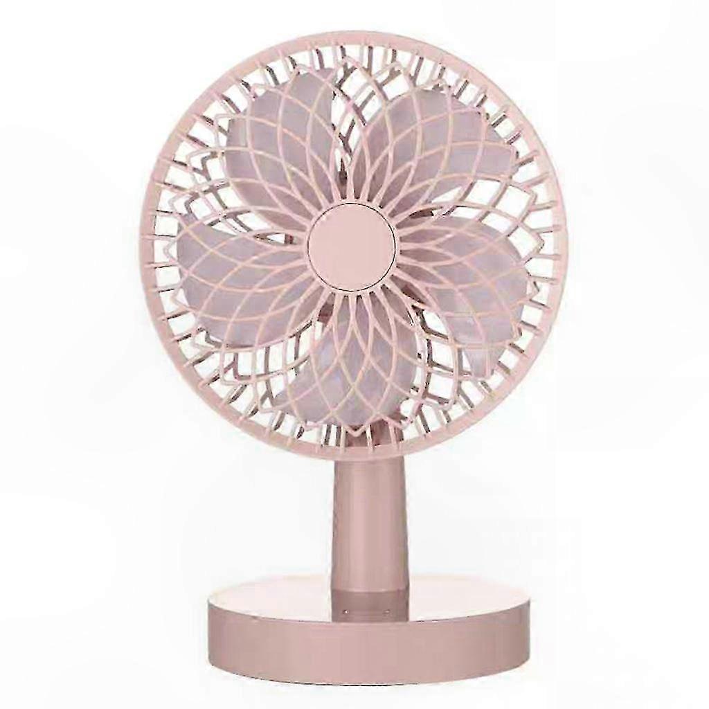 USB Desktop Fan With 1200mAh Battery Personal Small Table Air Circulator Fan 3 Speed Adjustable for Head 90°Rotatable white