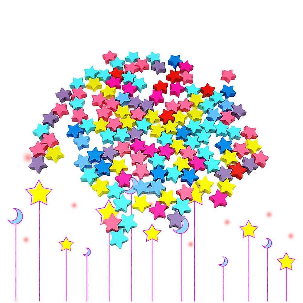 עץ DIY מלאכה אביזרים 100pcs מגוון צבע עץ מרווח חרוזים עבור צמידים שרשראות