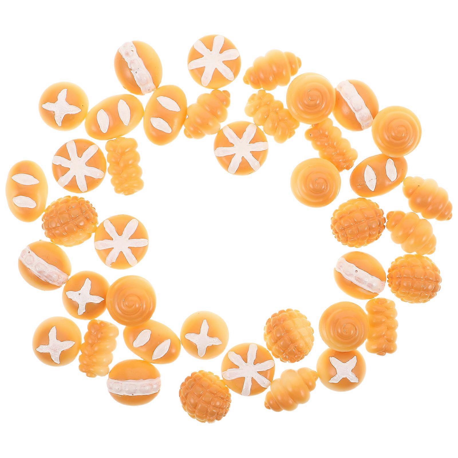 40PCS Mini Simulated Bread Resin Figurines for DIY Crafts, Realistic Artificial Bakery Accessories, Lifelike Faux Food Models for Dollhouse & Micro