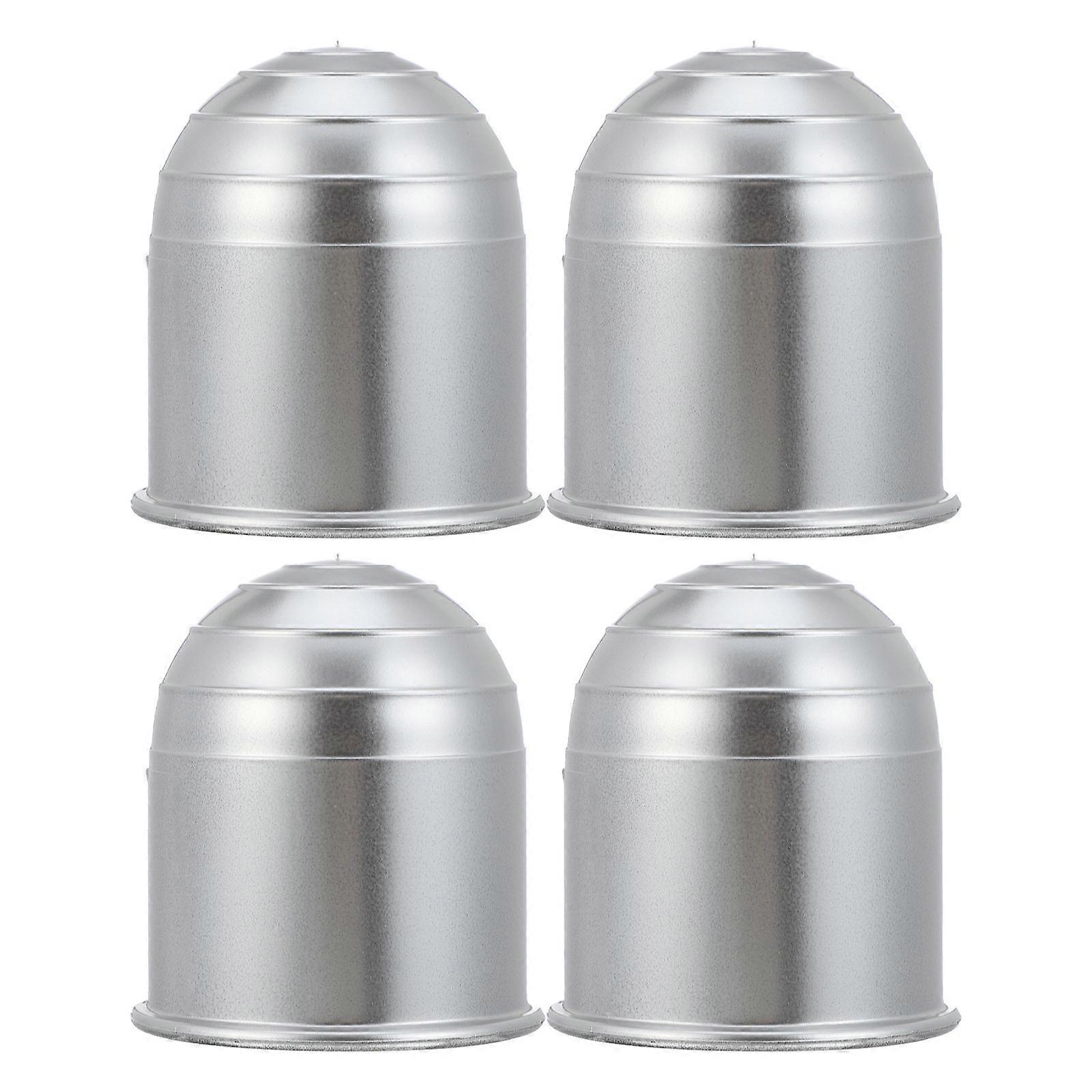 Automotive Trailer Coupling Protector Designed For Vehicle Owners 7X6Cm Silver Round Shape 4Pcs