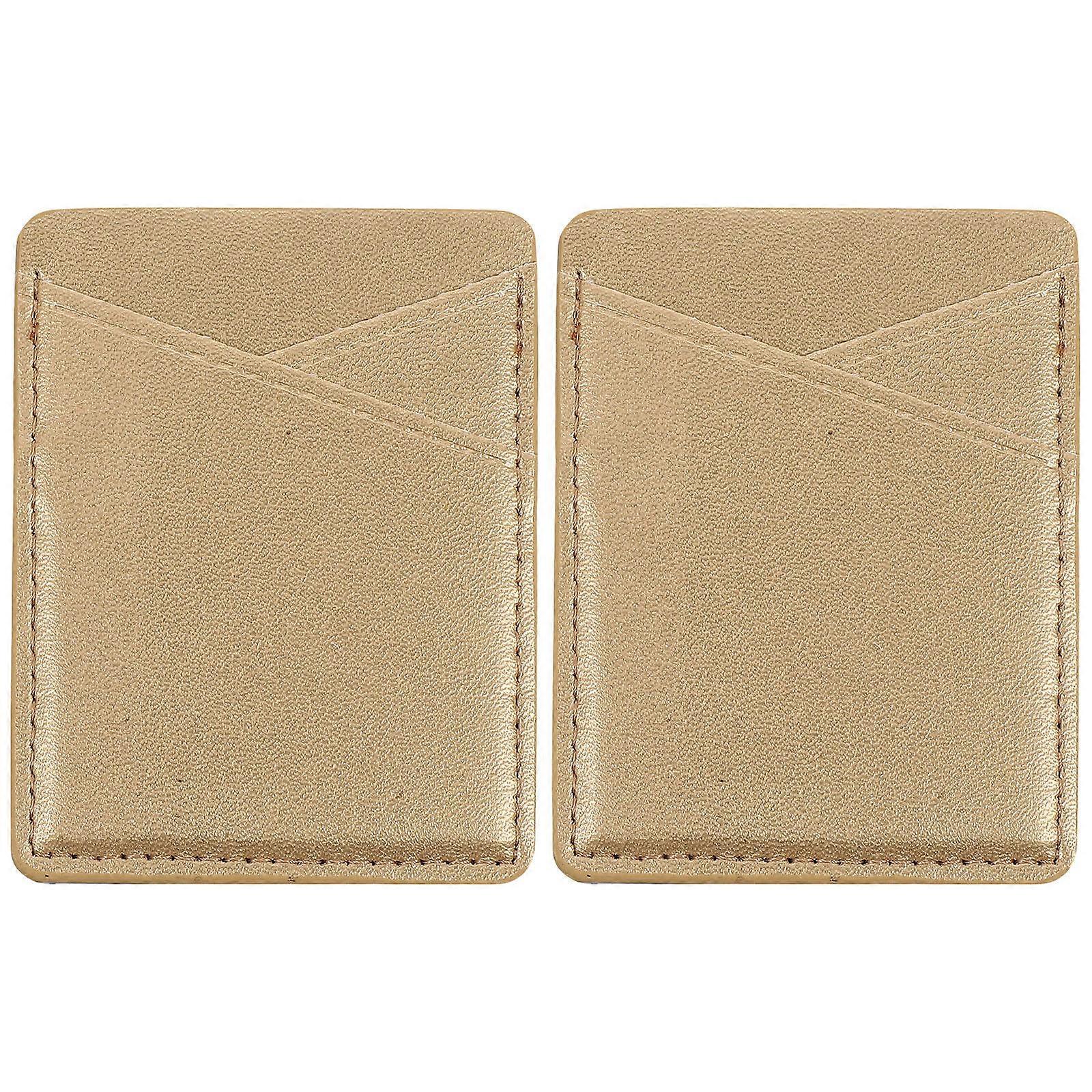 2pcs 2 slots Phone Back Card Holders PU Mobile Phone Case Back Wallets