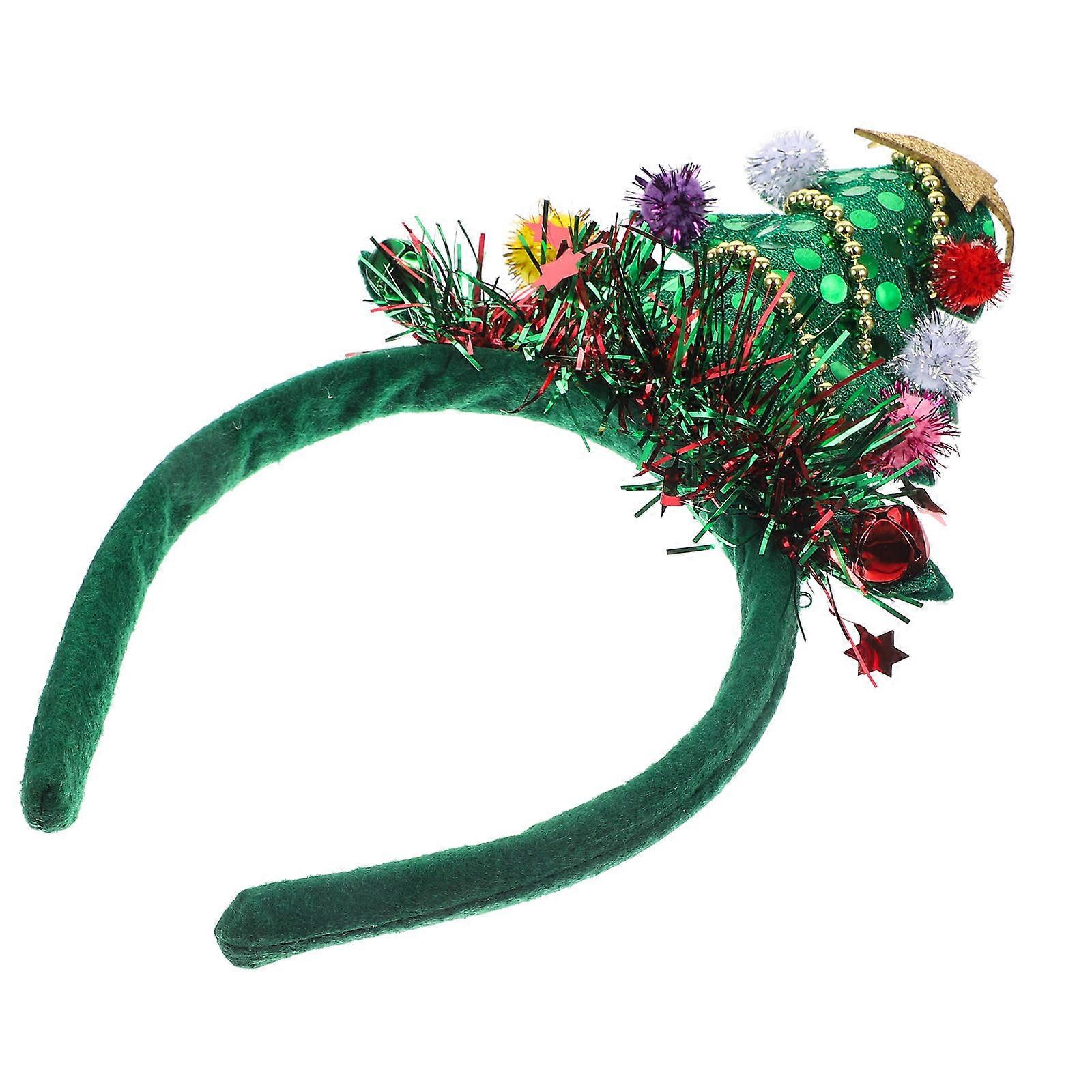Xmas Tree Decorative Headband Party Decoration One Size Fits Most For New Year Celebration 1Pack