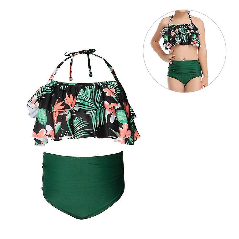 Swimsuit Kids 1 Set Flower Patterned Parent-child Bathing Suit Multi Color Quick-drying For Beach Holiday