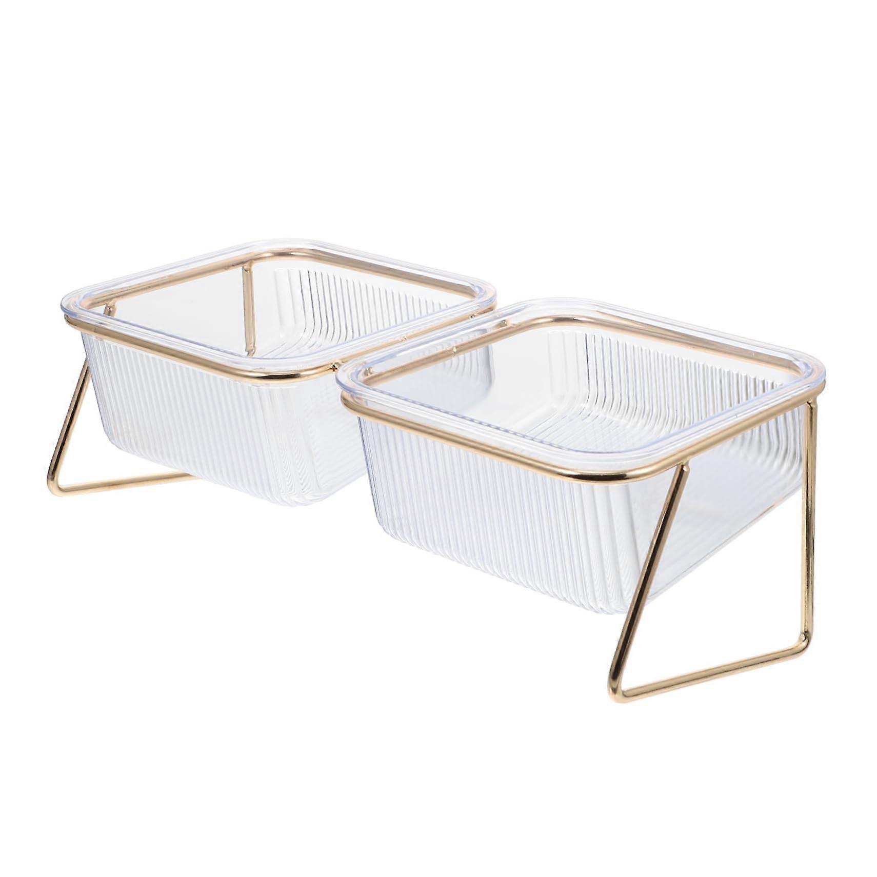 Elevated Cat Food Bowl - Durable Material, Angled Design, One-Set, For Water And Food, Safe Pet Feeding