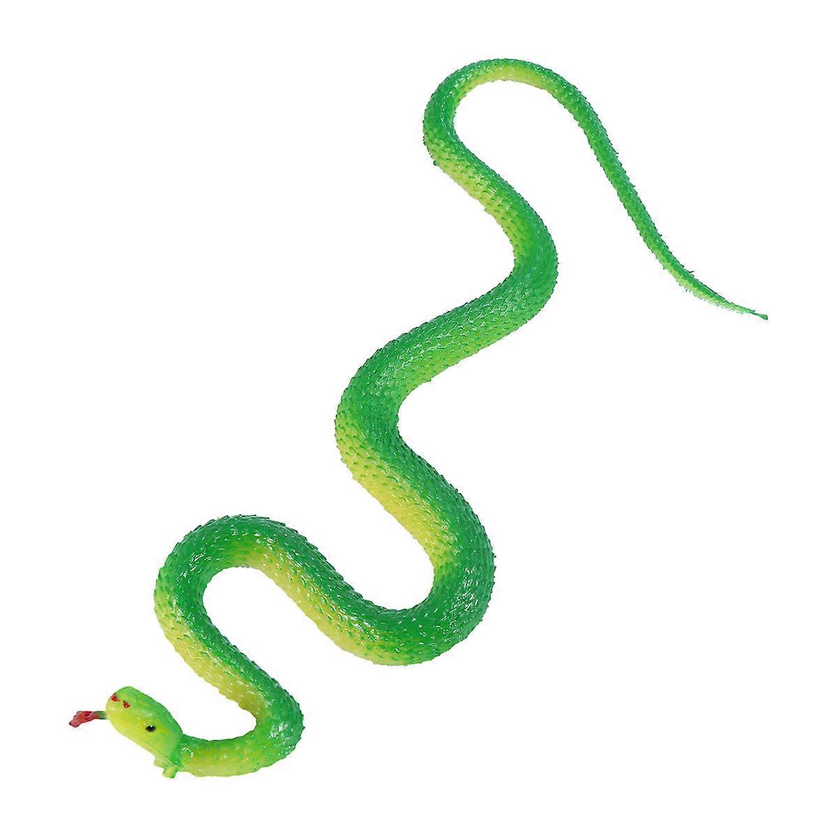 Tricky Fake Snake Toy Designed For Adults And Kids 22.00X1.00X0.60CM Elegant Green Realistic Decoration 1Pack