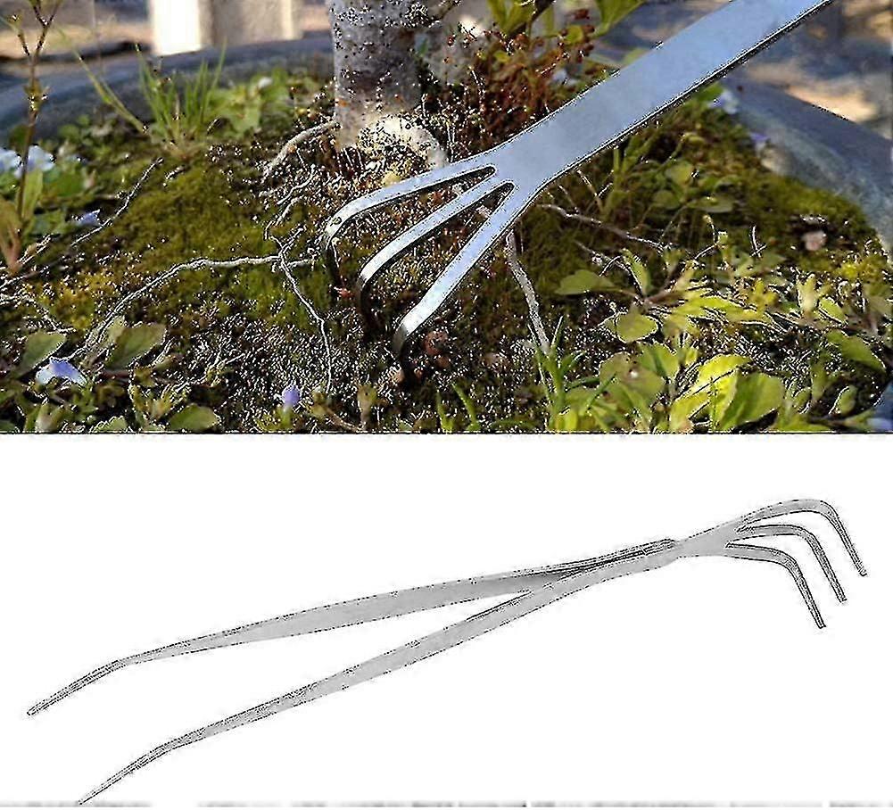 2 In 1 Gardening Hand Rake, Stainless Steel Root Claw Rake Bonsai Gardening Hand Tool For Cultivating, Loosening Soil, Spreading Mulch,hw