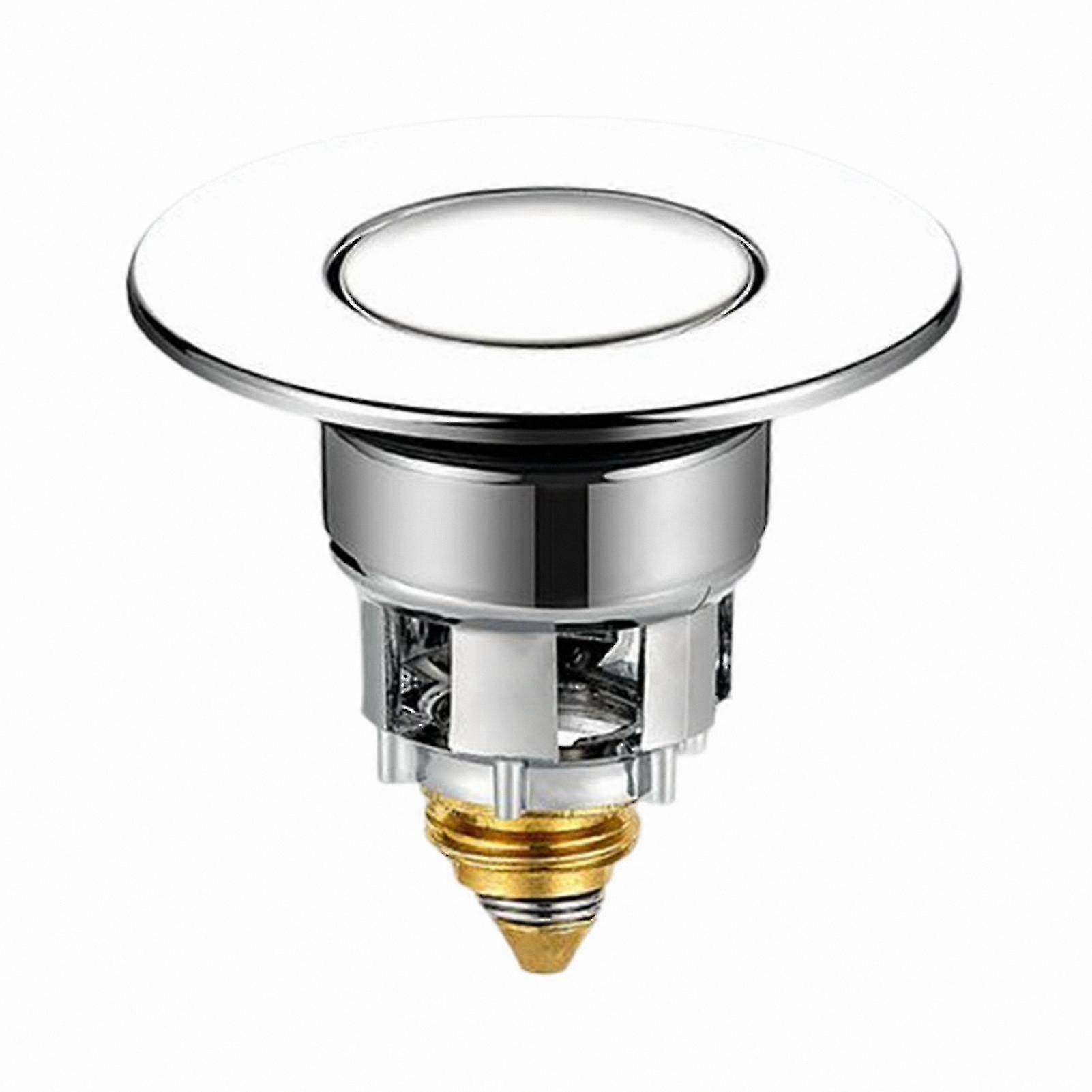 Bathroom Sink Drain Stopper with Push-Type Bounce Mechanism and Leak Prevention Filter