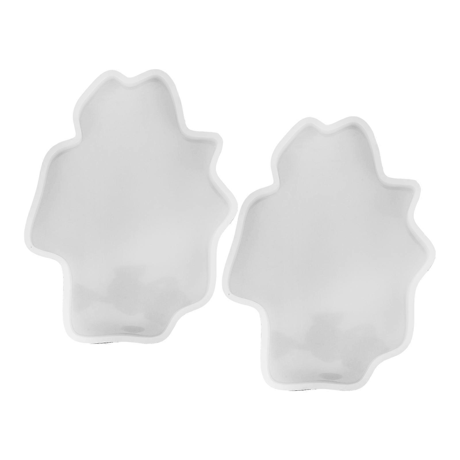 2PCS Epoxy Mould Mirror Polishing Cup Mat Making Model for Home DIY Coaster Craft Size S