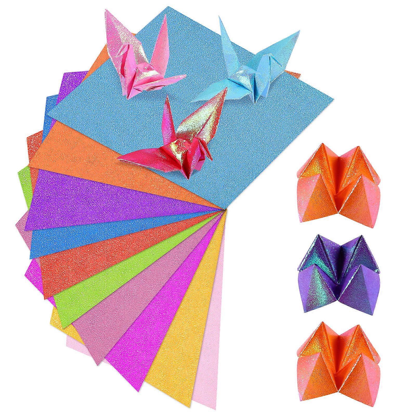 Colorful Iridescent Folding Paper For Art Projects 15Cm X 15Cm Square Sheets 100 Pcs Designed For Craft Enthusiasts