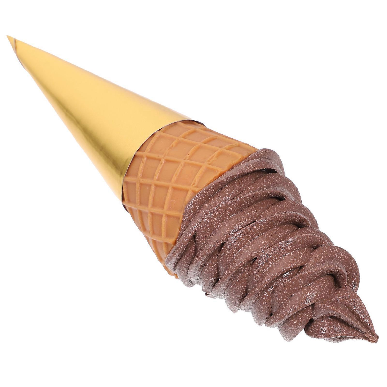 Realistic Fake Ice Cream Cone Model for Decor Made of Durable PVC 3 5 Inches