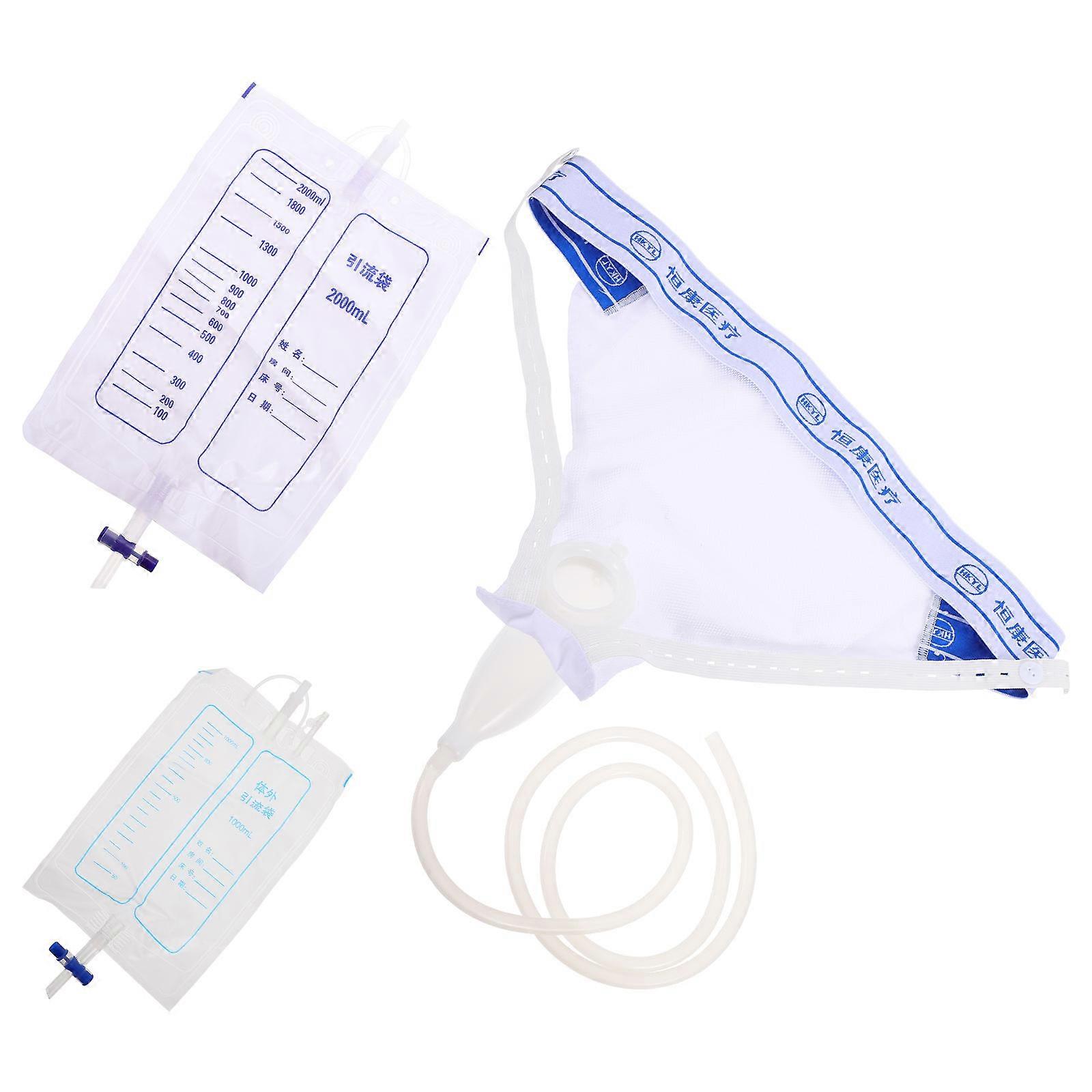 Wearable Urinary Drainage Bag Medical Bag For Older Men Made From White PP Material For Hospital Use 1 Set