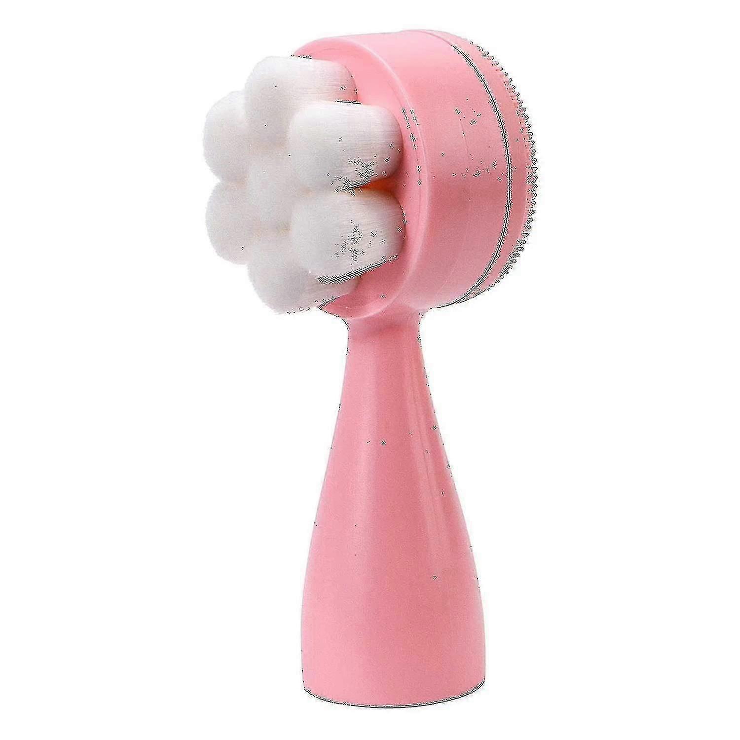 2-in-1 Facial Cleansing Brush - Pink, Deep Pore Cleanser & Exfoliator with Soft