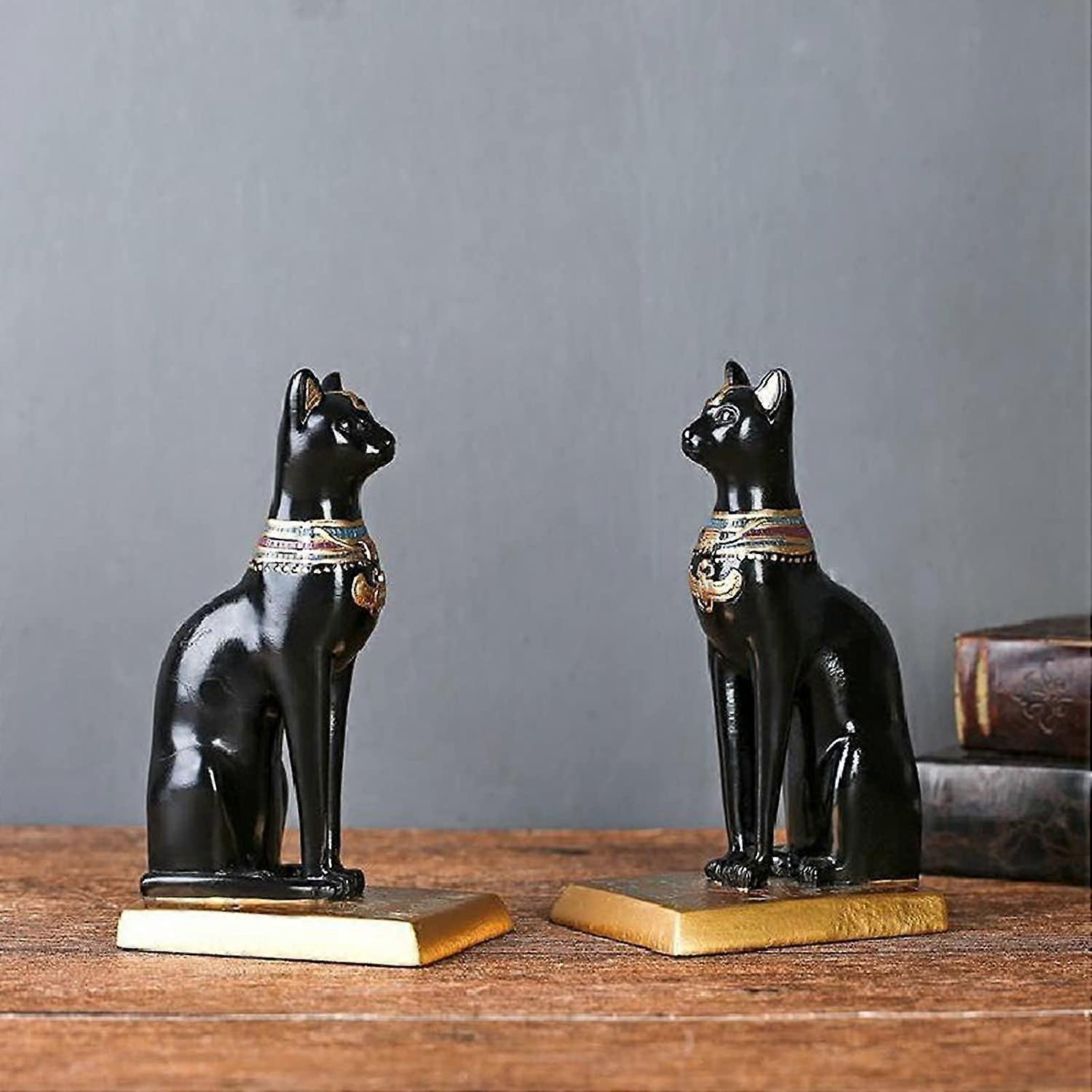 Decorative bookends, Nordic retro with Egyptian cat, ornaments, study room