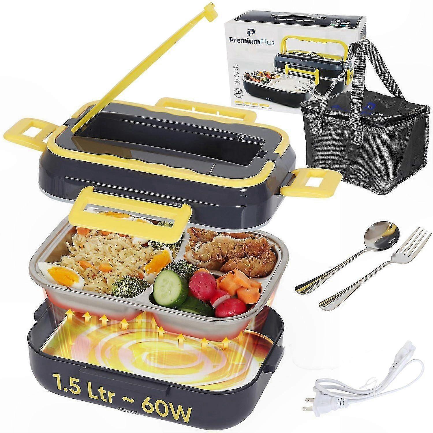 4-in-1 Portable Lunch Container, Leak-Proof Design with Included Utensils, Suitable for Car and Home Use