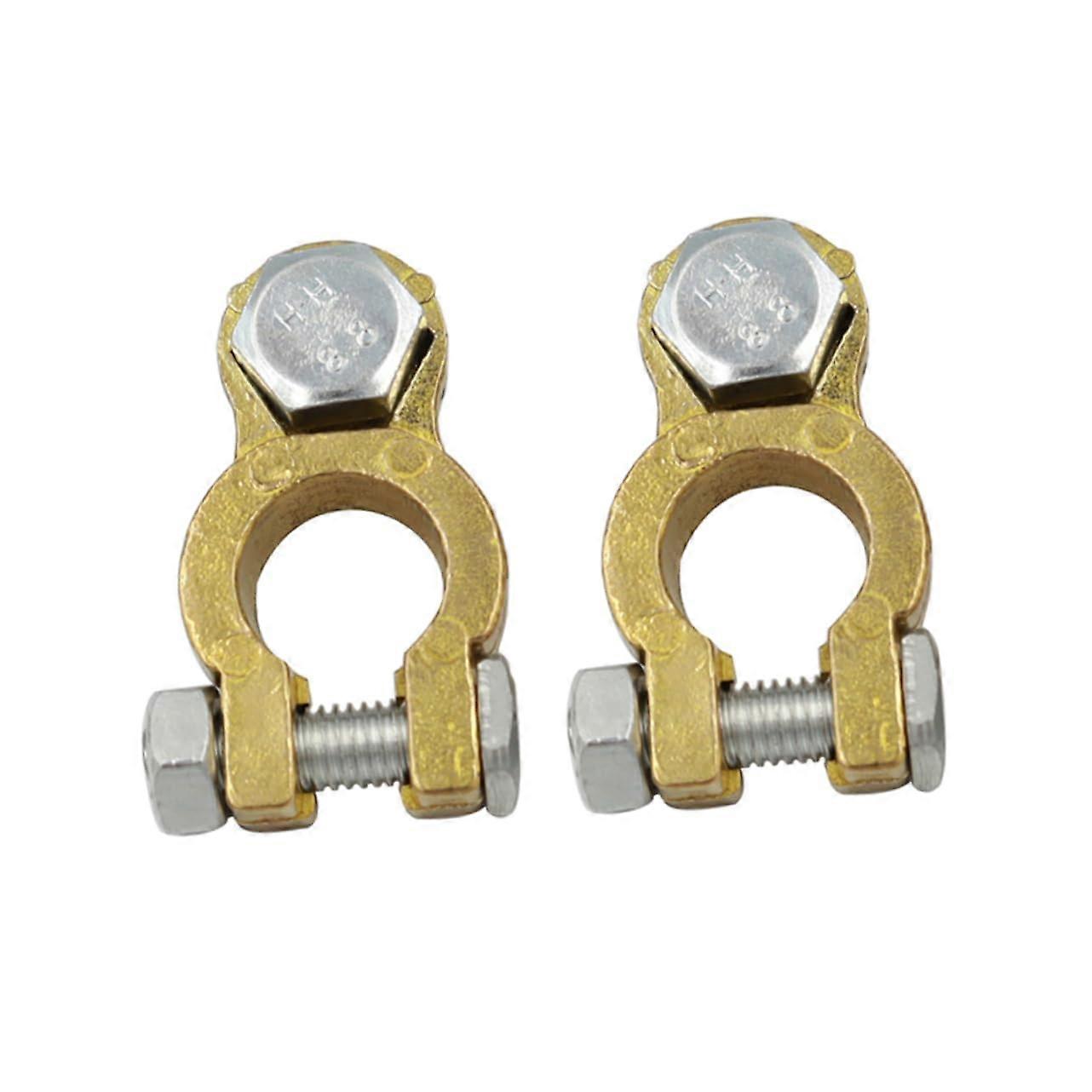 Car Battery Terminal Connector - 1 Pair Pure Copper Durable Battery Clamps with High Conductivity for Vehicles, Boats, RVs