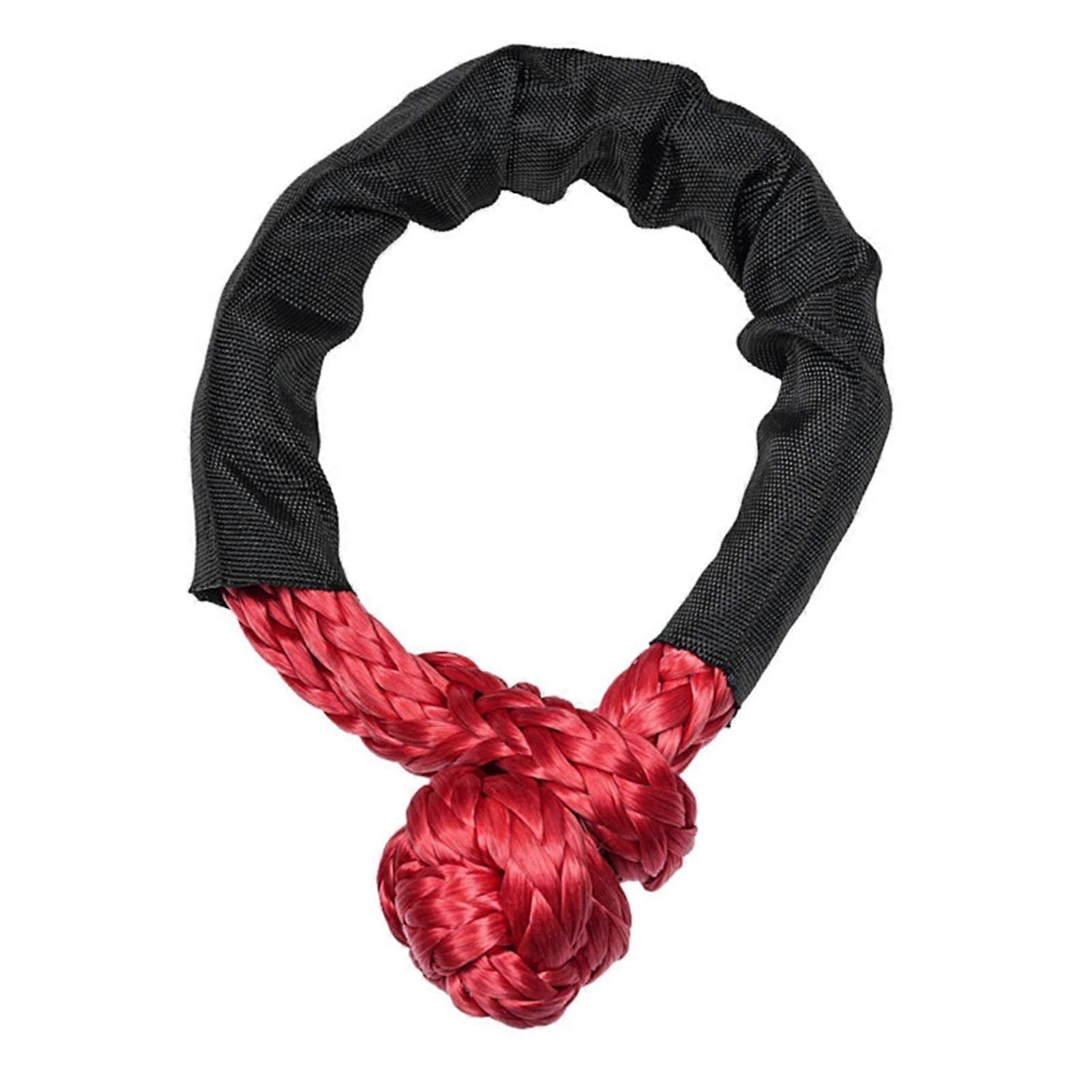 Soft Shackle 17 Ton Break Strength Red Polyethylene Synthetic Tow Rope for Off-Road Recovery and Towing