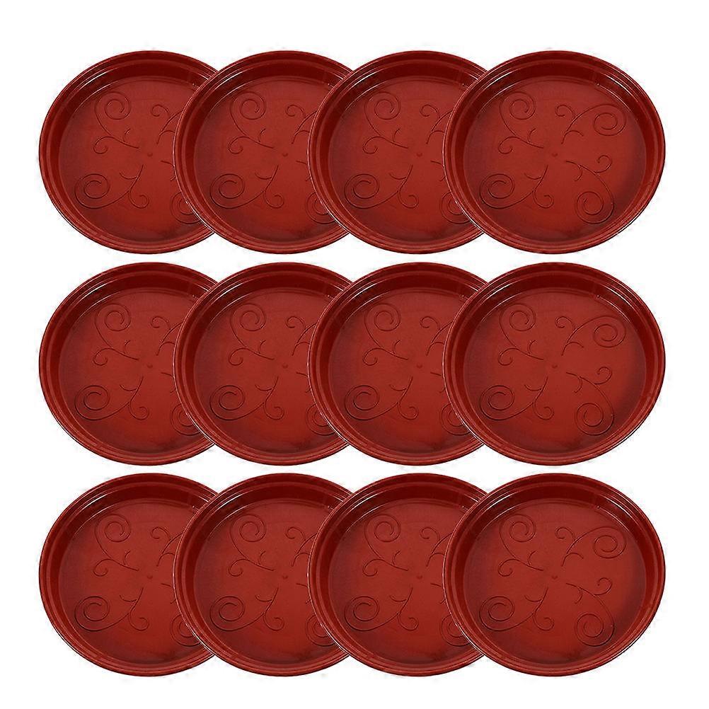 Planter Trays 12Pack Round Planting Tray For Indoor Plants Red Plastic Hold Soil And Prevent Water Accumulation
