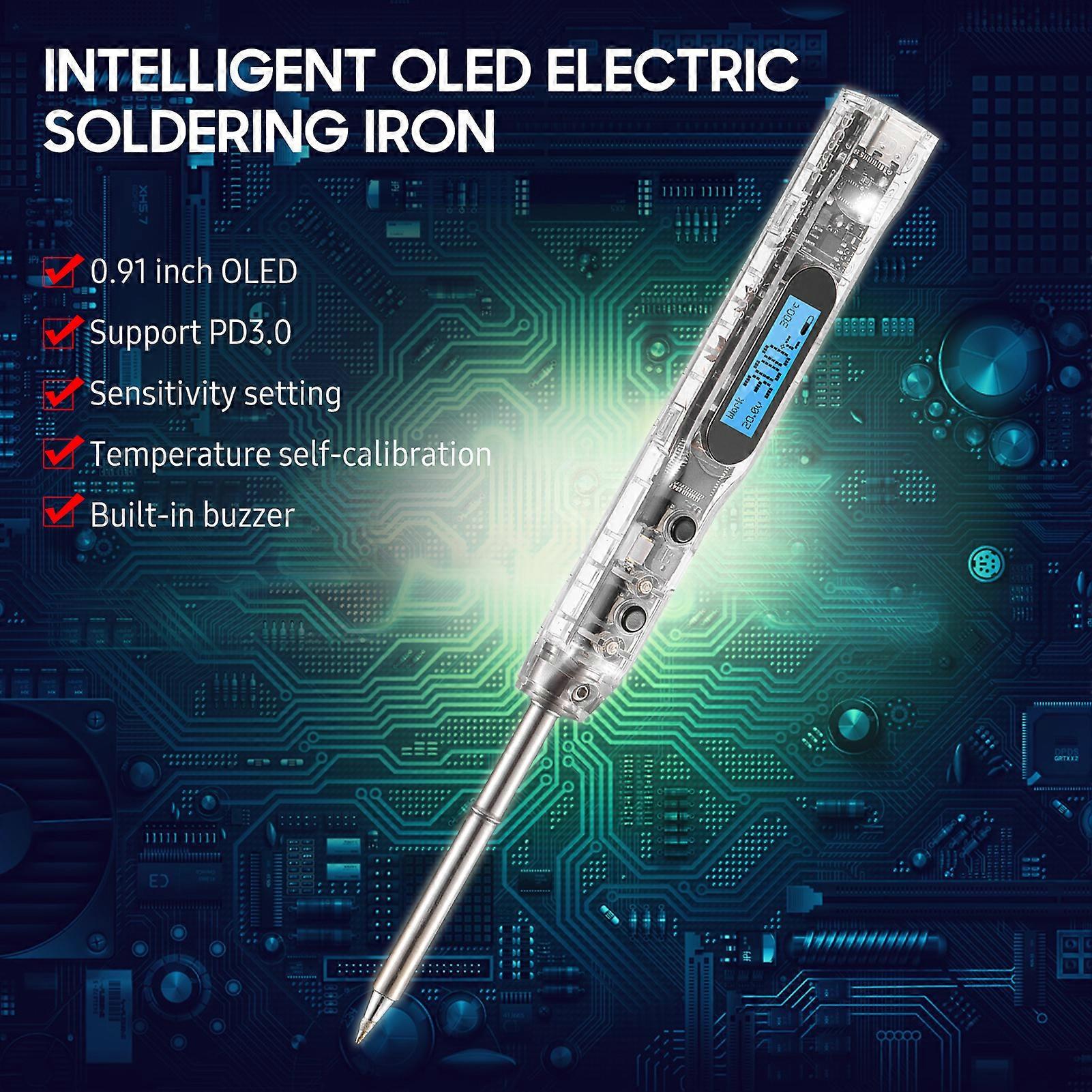 SI012 Intelligent OLED Electric Soldering Iron Sensitivity Adjustable Built-in Buzzer Suitable for T12