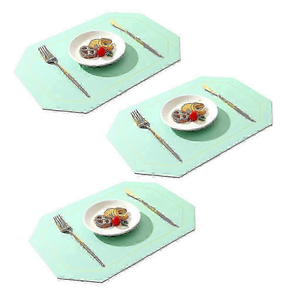 Oil-Resistant Solid Color Leather Placemat for Western Dining Tables, Durable Table Protector