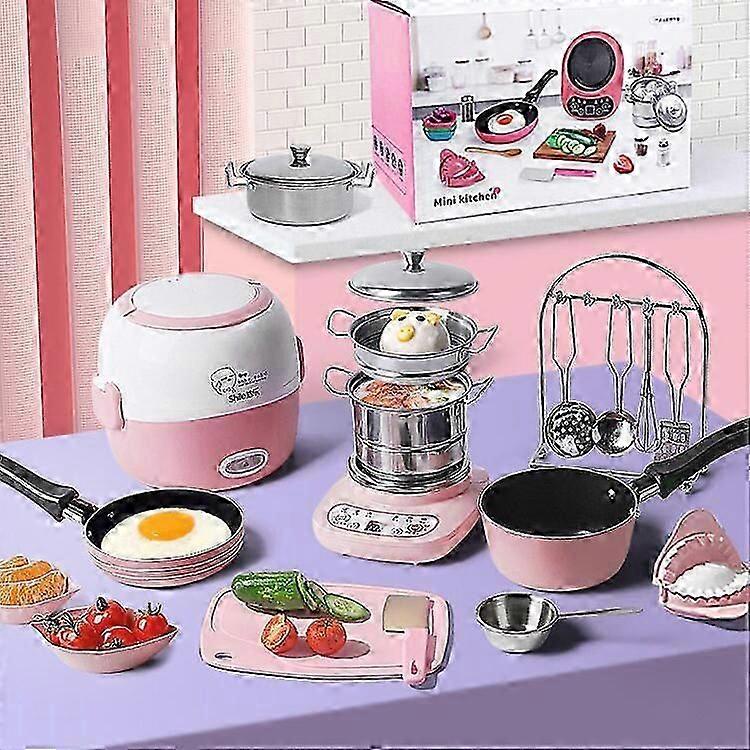 ミニキッチンフルセットクッキングガールズキッチン用品セットchildrenu0027s本物の料理玩具