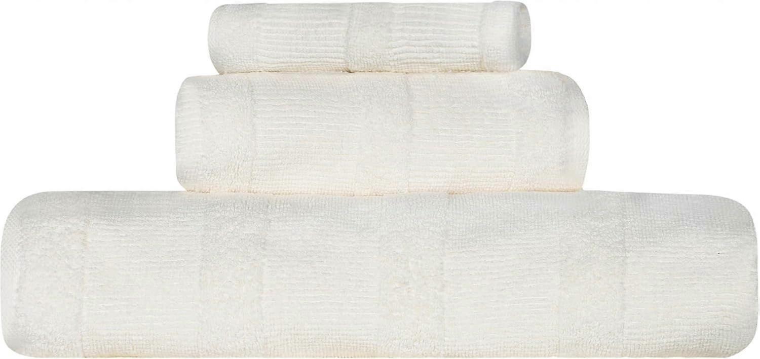 Ensemble de serviettes de bain assorties en coton, 3 pièces, très absorbantes, côtelées, à séchage rapide, pour la douche
