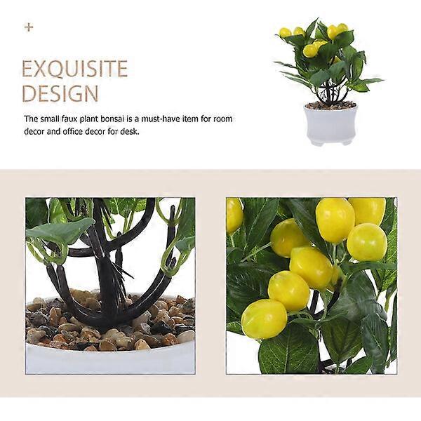 Artificial lemon bonsai, 10x10x25 cm, no maintenance required