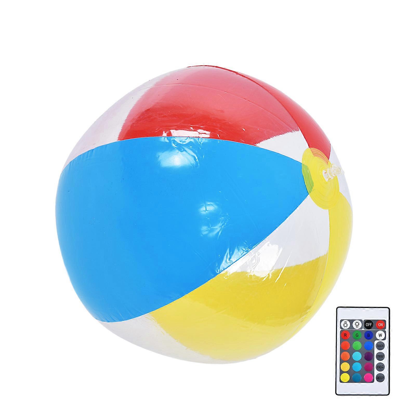 Beach Ball 40cm Floating Inflatable Pool Toy Waterproof with LED Light for Party Pool Decoration Garden