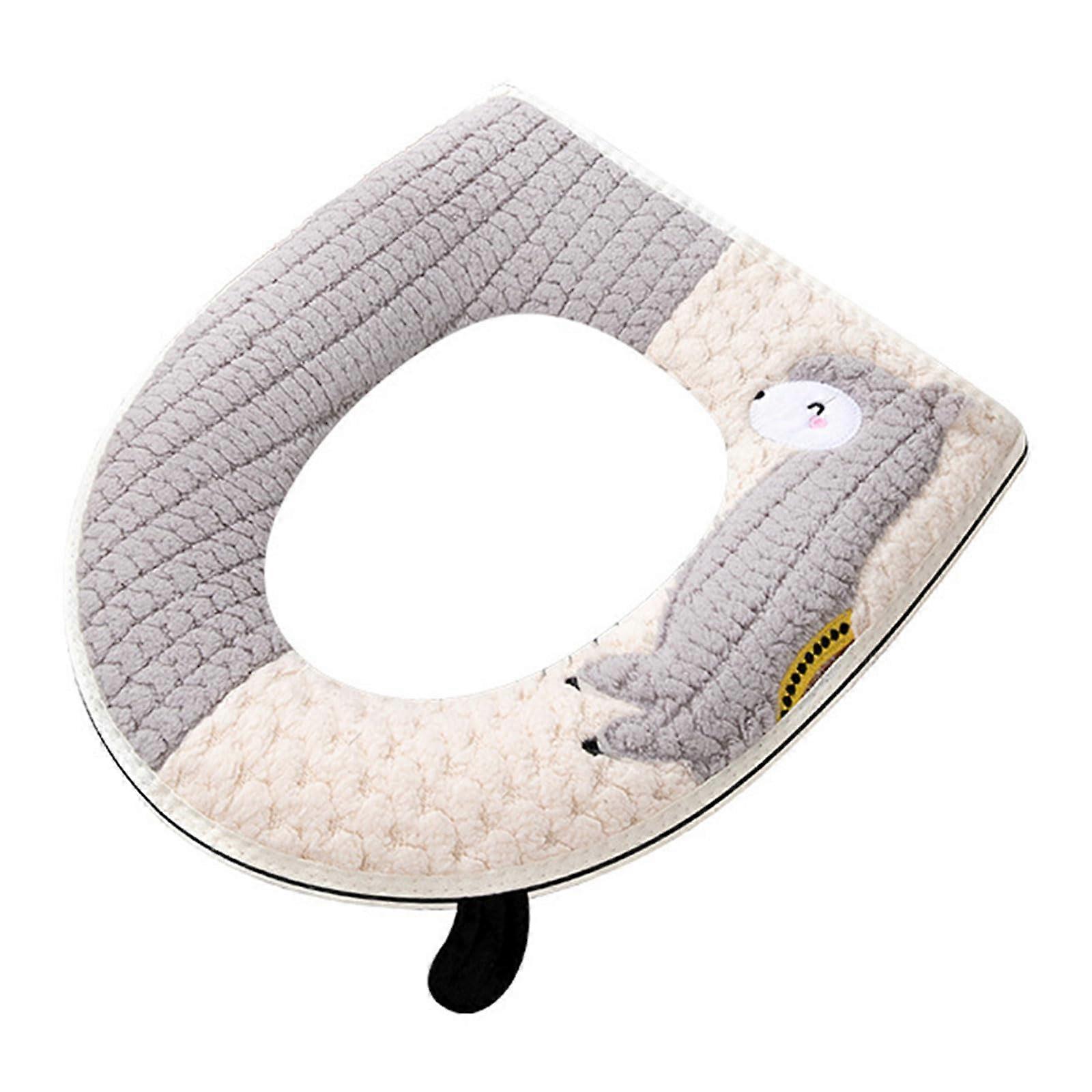 Toilet Seat Cover Soft Warm Reusable Cushion Pad, Portable Easy Install Toilet Pad, Fits Most Standard Seats