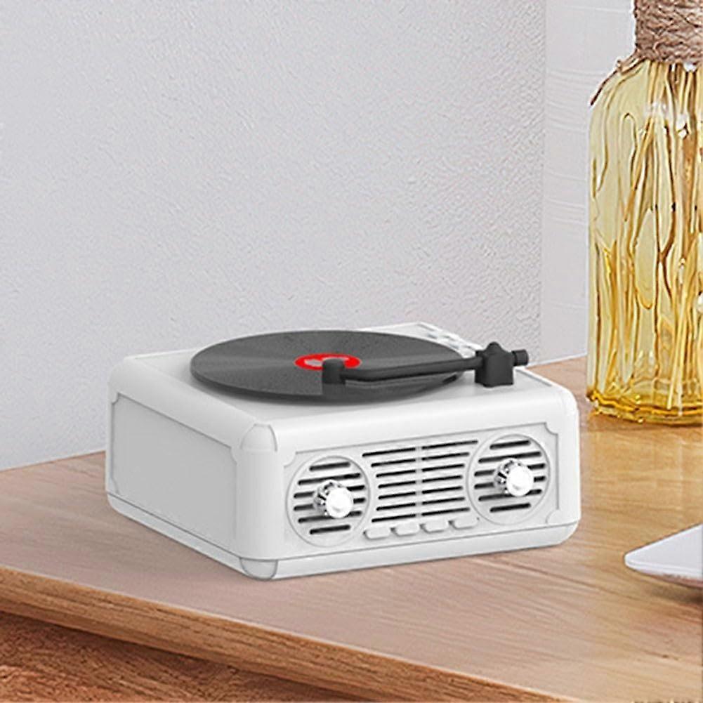 Vintage Bluetooth Speaker with FM Radio, Retro Portable Wireless Audio Player, USB TF Card Slot, 5W Output, 5 Hours Playtime, White