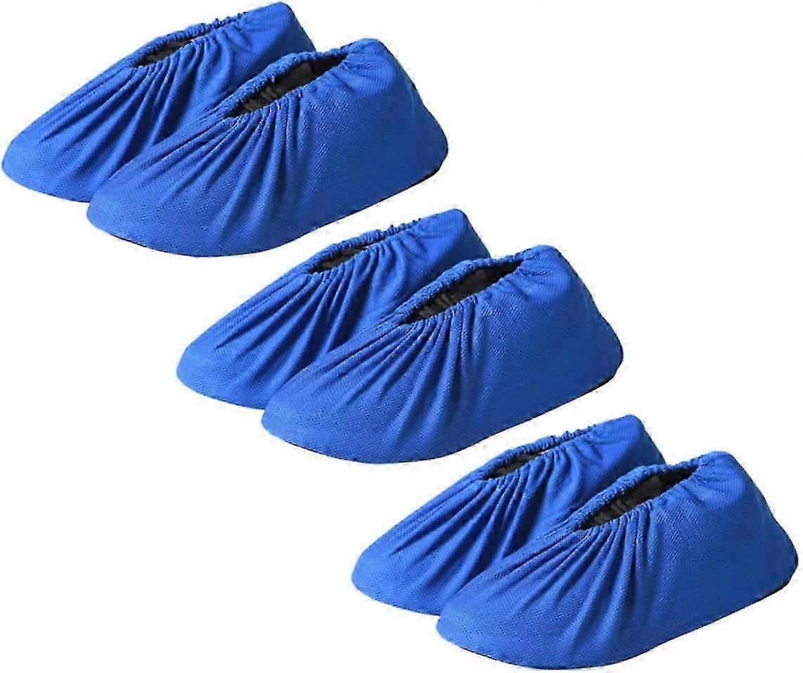 3 Pairs Reusable Shoe Covers for Fabric Child Thicken Overshoes - Blue