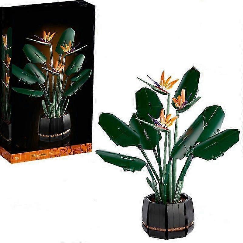 1 piece of Bird of Paradise Strelitzia immortal bouquet flower pot small particle assembly building block toy