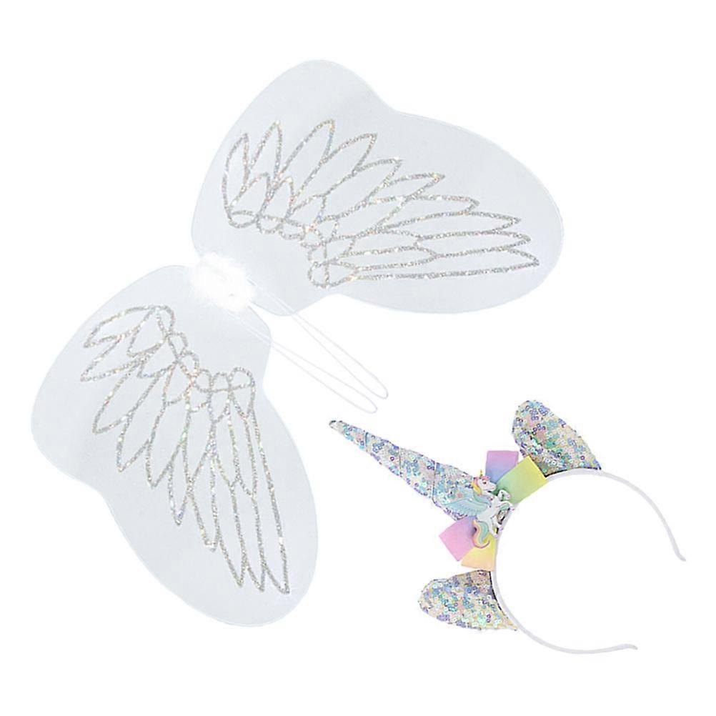 Unicorn Wing Costume Headband and Wing Set for Party Assorted Color