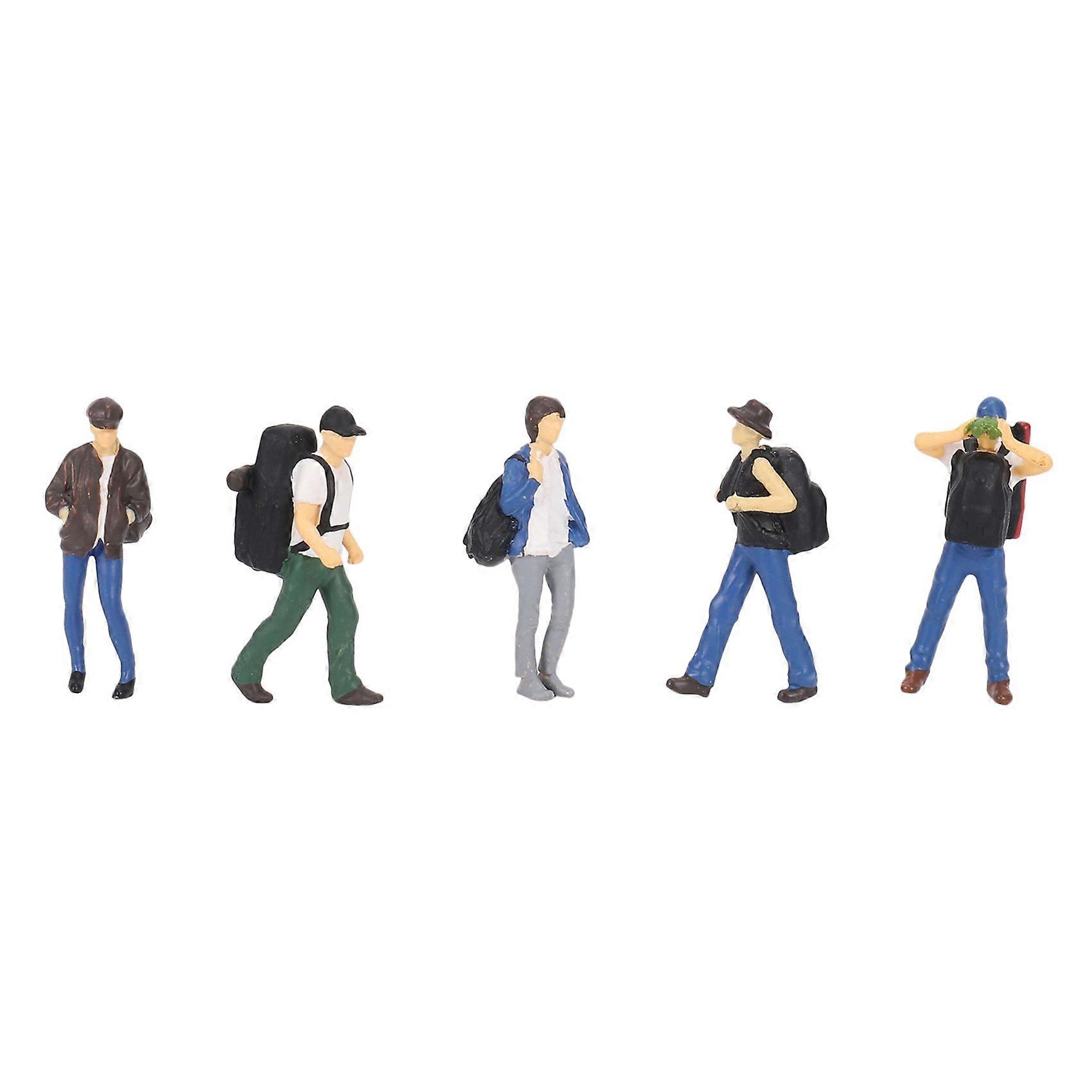 Resin 1:64 Scale Figure Street Character Figurine Backpacker Suit Miniature Puppet Sand Table House