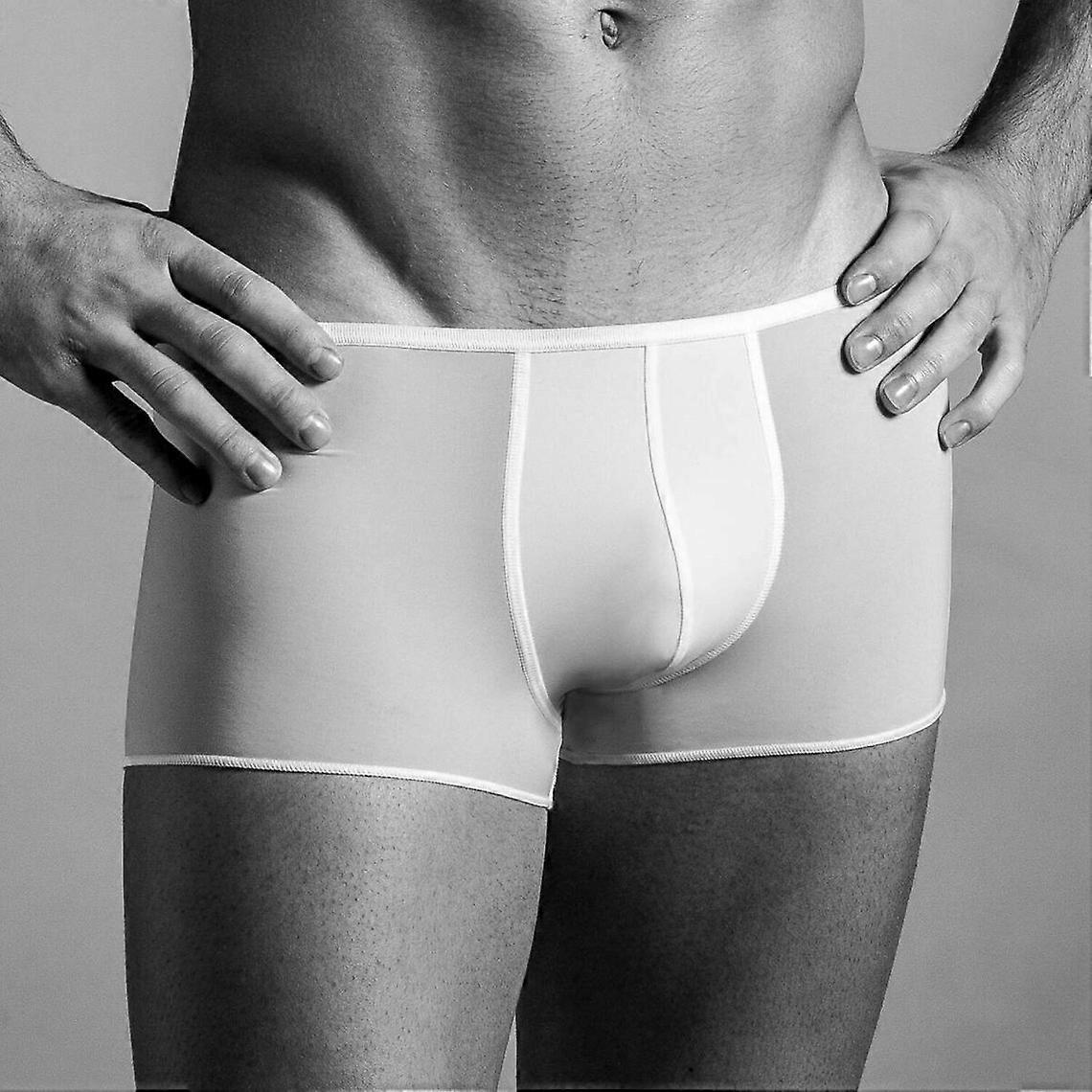 Bóxer corto de microfibra ultraligera blanco liso - Plumas