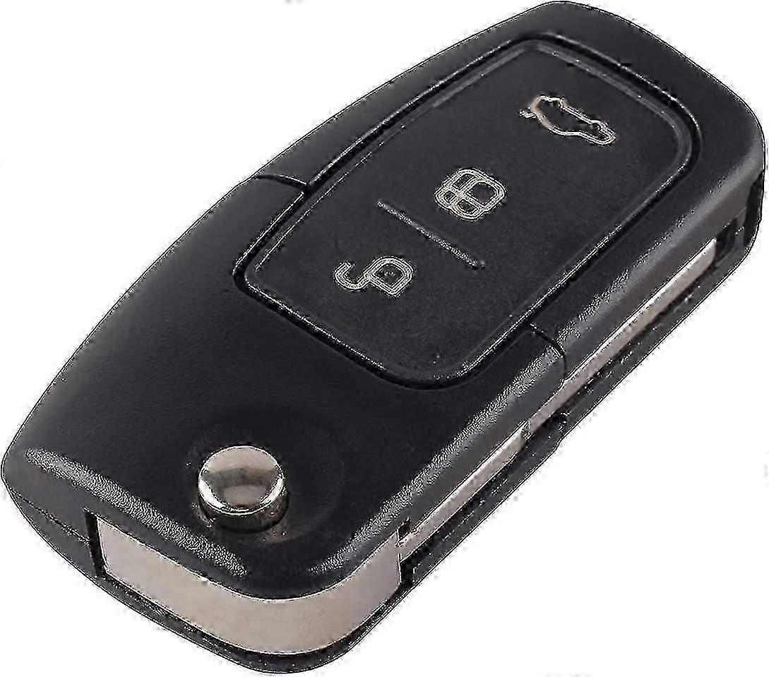 3 Button Flip Folding Remote Car Key Replacement för Ford Focus Fiesta C-Max S-Max Kuga Mondeo Mk4 Galaxy (Uncut Key Blade)