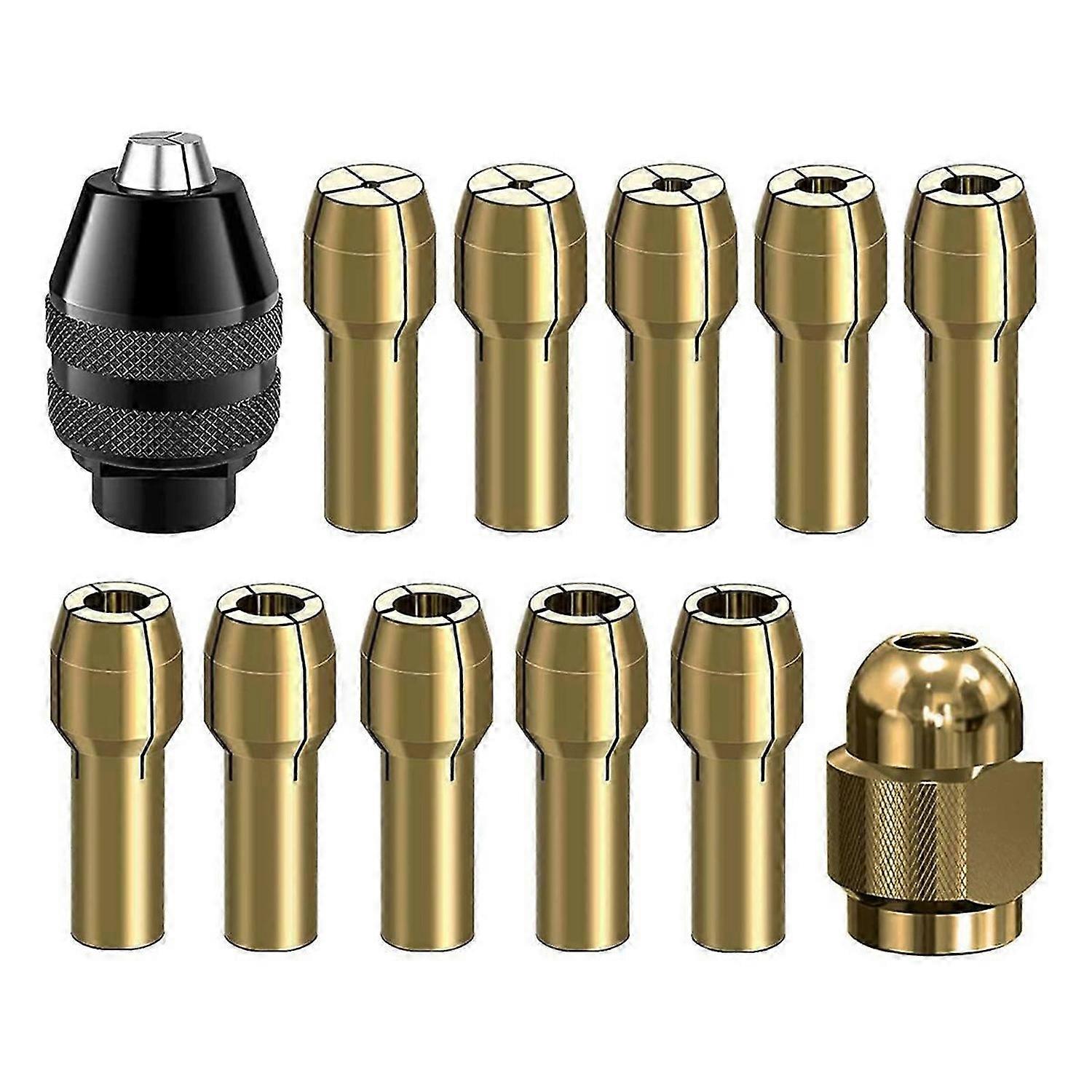 12 Pcs Drill Chuck Collet Set Brass Drill Chuck Tool Kit